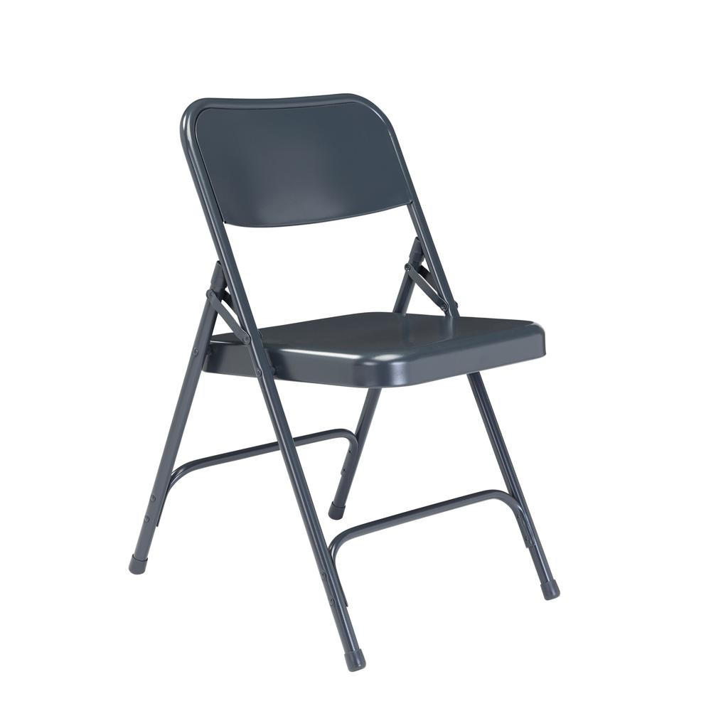 NPS¬Æ 200 Series Premium All-Steel Double Hinge Folding Chair, Char-Blue (Pack of 4)