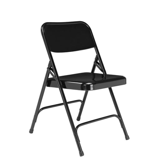 NPS¬Æ 200 Series Premium All-Steel Double Hinge Folding Chair, Black (Pack of 4)