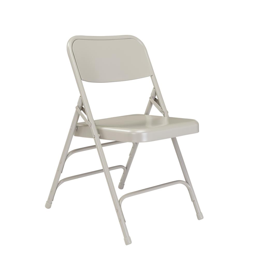 NPS¬Æ 300 Series Deluxe All-Steel Triple Brace Double Hinge Folding Chair, Grey (Pack of 4)