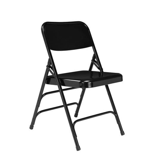 NPS¬Æ 300 Series Deluxe All-Steel Triple Brace Double Hinge Folding Chair, Black (Pack of 4)