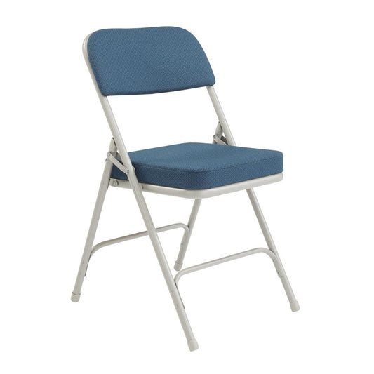 NPS¬Æ 3200 Series Premium 2" Fabric Upholstered Double Hinge Folding Chair, Regal Blue (Pack of 2)