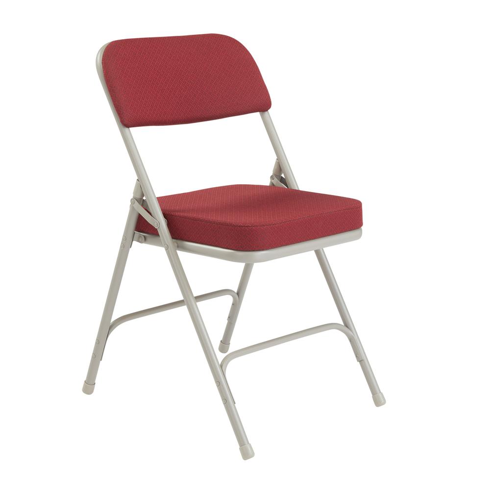 NPS¬Æ 3200 Series Premium 2" Fabric Upholstered Double Hinge Folding Chair, New Burgundy (Pack of 2)