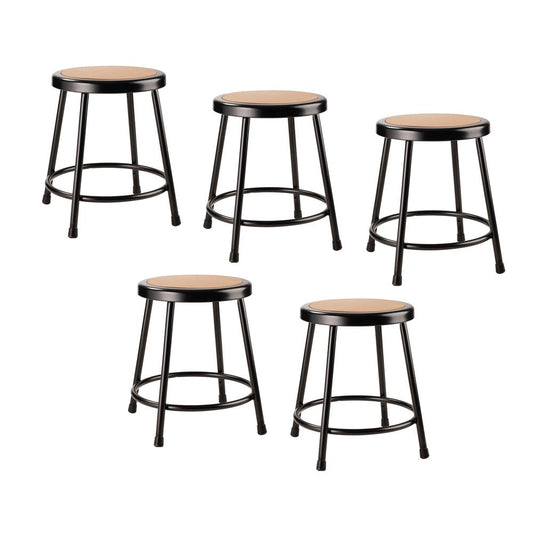 (5 Pack) NPS¬Æ 18"Heavy Duty Steel Stool, Black