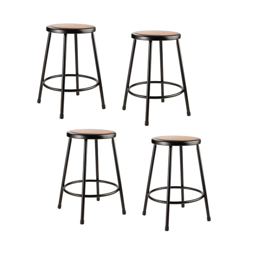 (4 Pack) NPS¬Æ 24"Heavy Duty Steel Stool, Black