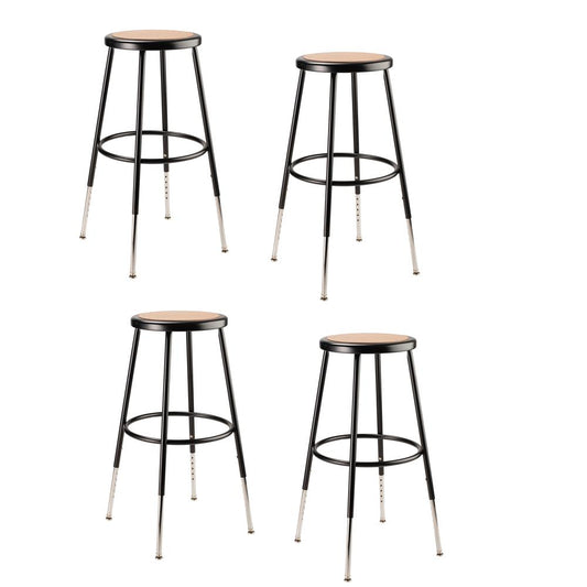 (4 Pack) NPS¬Æ 25"-33" Height Adjustable Heavy Duty Steel Stool, Black