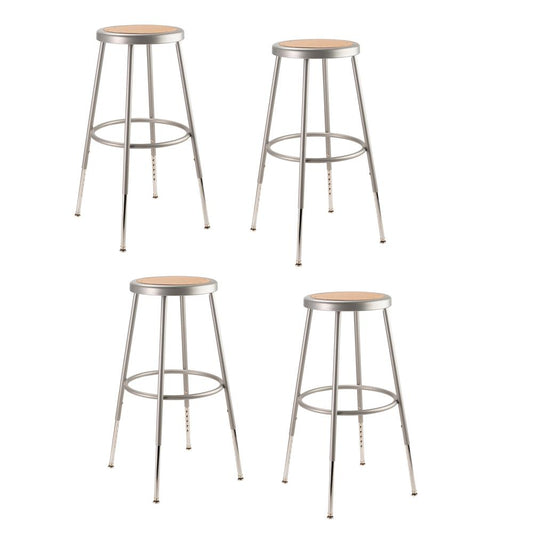 (4 Pack) NPS¬Æ 25"-33" Height Adjustable Heavy Duty Steel Stool, Grey