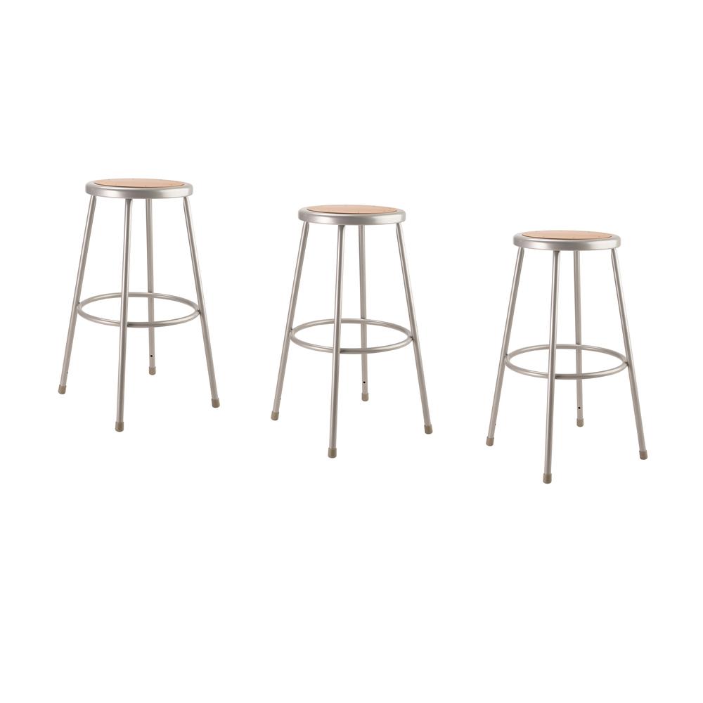 (3 Pack) NPS¬Æ 30" Heavy Duty Steel Stool, Grey