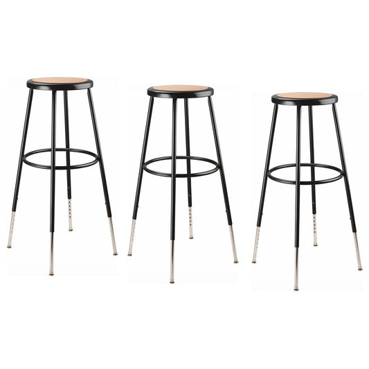 (3 Pack) NPS¬Æ 32 -39" Height Adjustable Heavy Duty Steel Stool, Black