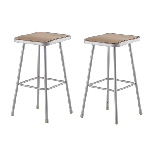 (2 Pack) NPS¬Æ 30" Heavy Duty Square Seat Steel Stool, Grey