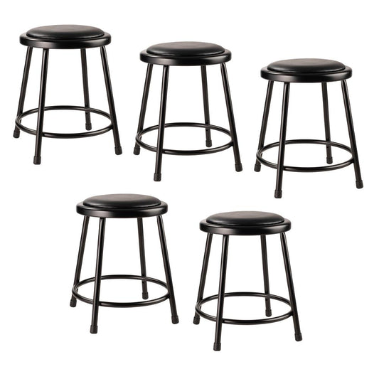 (5 Pack) NPS¬Æ 18" Heavy Duty Vinyl Padded Steel Stool, Black