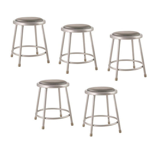 (5 Pack) NPS¬Æ 18"Heavy Duty Vinyl Padded Steel Stool, Grey