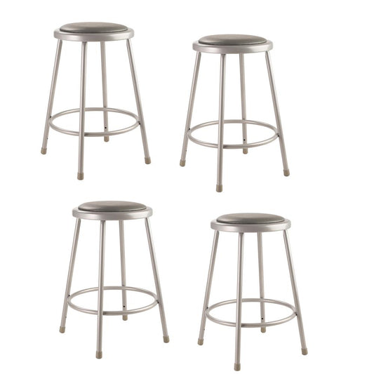 (4 Pack) NPS¬Æ 24"Heavy Duty Vinyl Padded Steel Stool, Grey