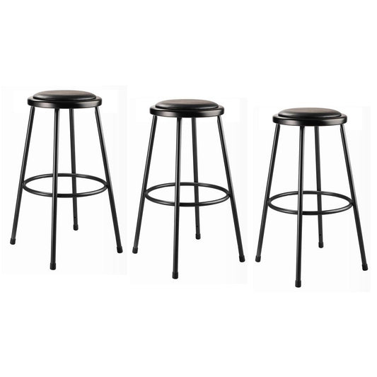 (3 Pack) NPS¬Æ 30" Heavy Duty Vinyl Padded Steel Stool, Black