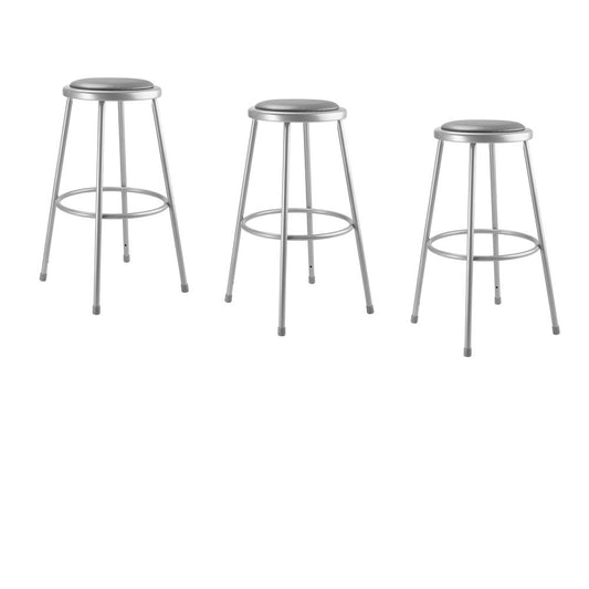 (3 Pack) NPS¬Æ 30"Heavy Duty Vinyl Padded Steel Stool, Grey