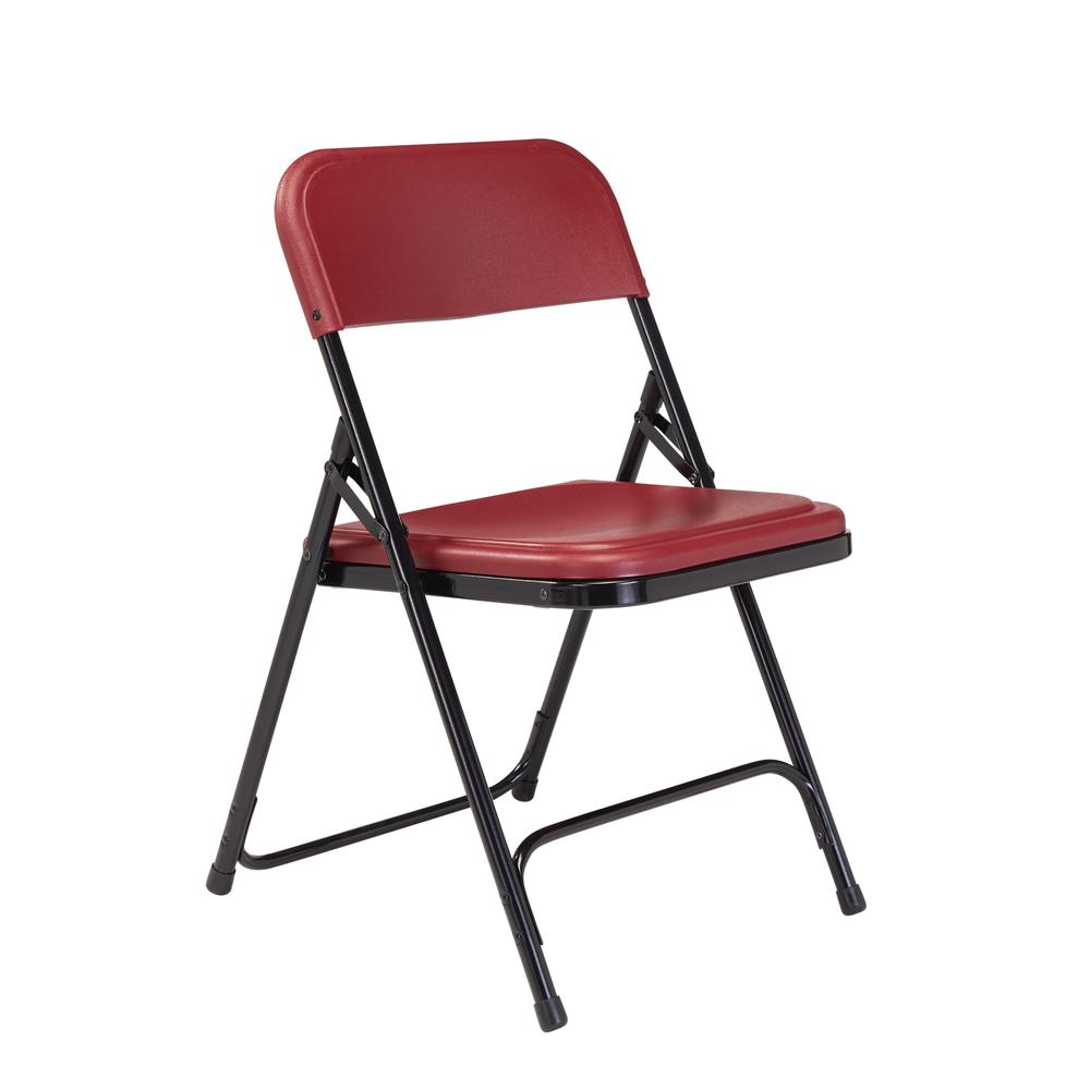 NPS¬Æ 800 Series Premium Lightweight Plastic Folding Chair, Burgundy (Pack of 4)