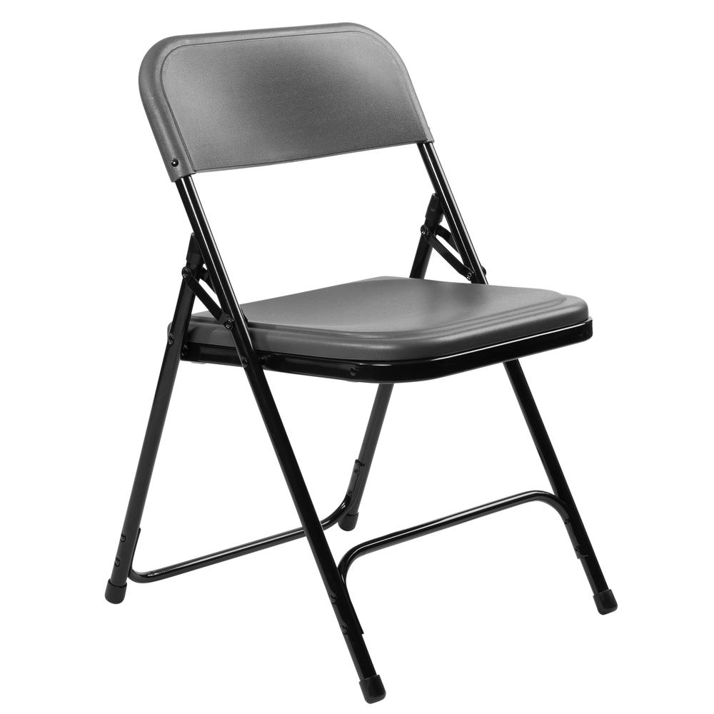 NPS¬Æ 800 Series Premium Lightweight Plastic Folding Chair, Charcoal Slate (Pack of 4)