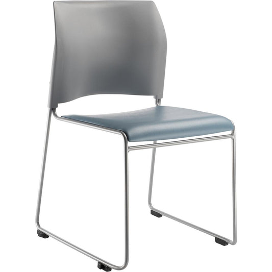 NPS¬Æ Cafetorium Plush Vinyl Stack Chair, Blue/Grey