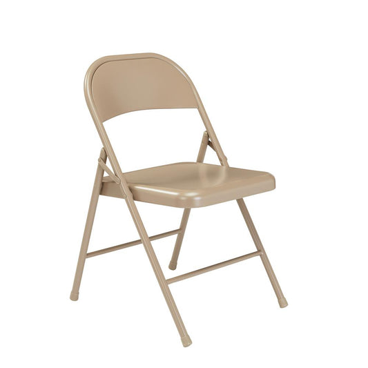 Commercialine¬Æ All-Steel Folding Chair, Beige (Pack of 4)