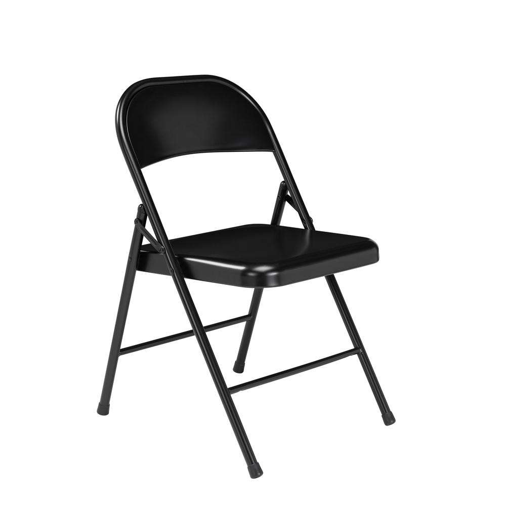 Commercialine¬Æ All-Steel Folding Chair, Black (Pack of 4)