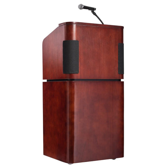 Oklahoma Sound¬Æ Tabletop & Base Combo Sound Lectern, Mahogany on Walnut