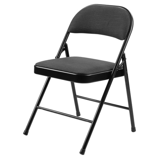 Commercialine¬Æ 900 Series Fabric Padded Folding Chair, Star Trail Black  (Pack of 4)