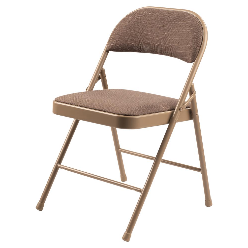 Commercialine¬Æ 900 Series Fabric Padded Folding Chair, Star Trail Brown (Pack of 4)