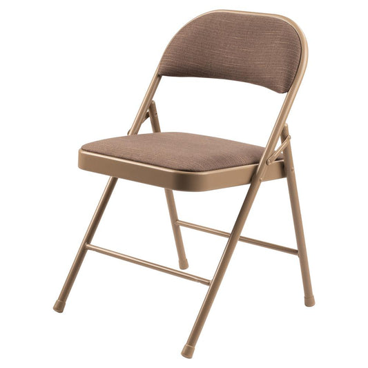 Commercialine¬Æ 900 Series Fabric Padded Folding Chair, Star Trail Brown (Pack of 4)