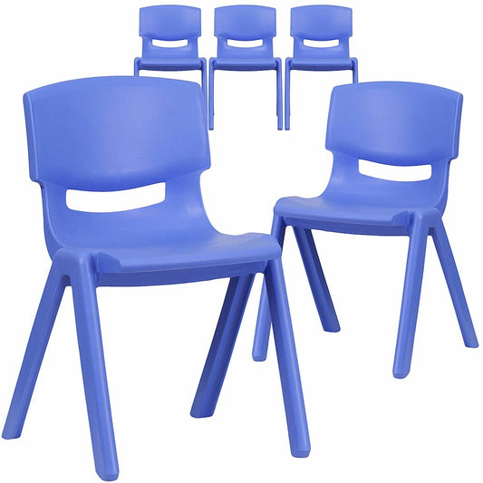 Blue Plastic Stackable School Chair with 13.25'' Seat Height pack of 5