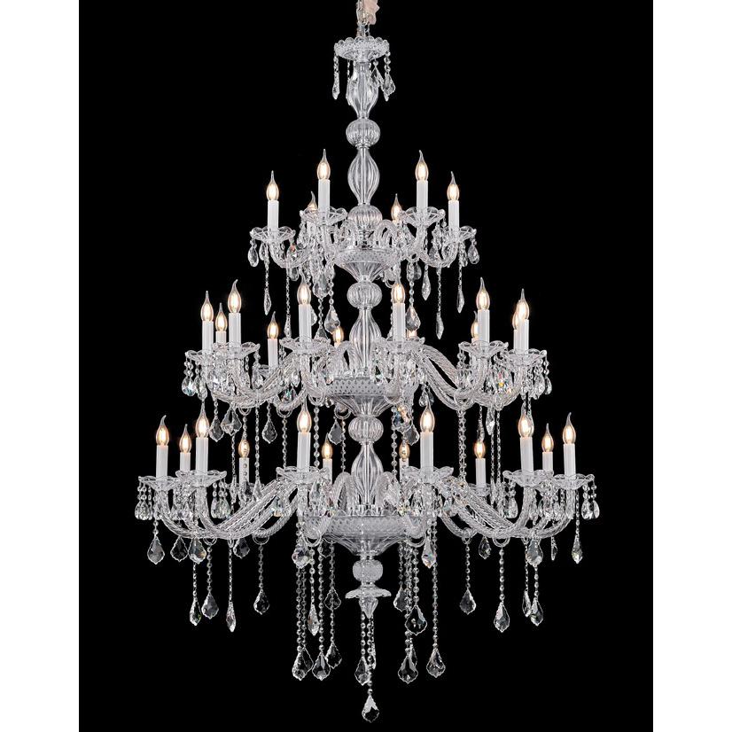 Sapphire Maria Theresa Chandelier Three Tiers