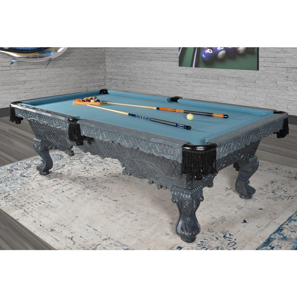 Victorian Gray Carved Pool Table Professional Size L KIT