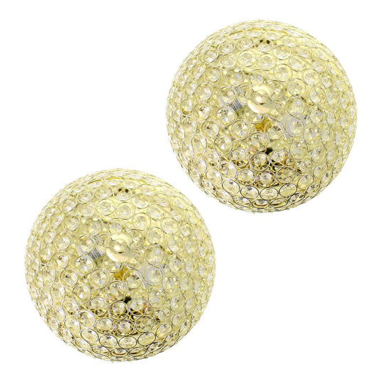 2 Light Crystal Flush Mount 2 Pack, Gold