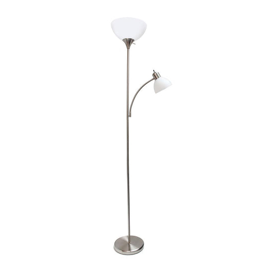 Creekwood Home Essentix 71.5" Tall  Floor Lamp, Brushed Nickel