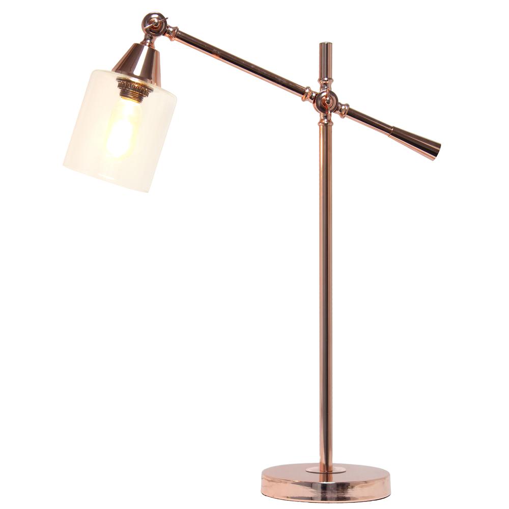 Elegant Designs Tilting Arm Desk Lamp, Rose Gold