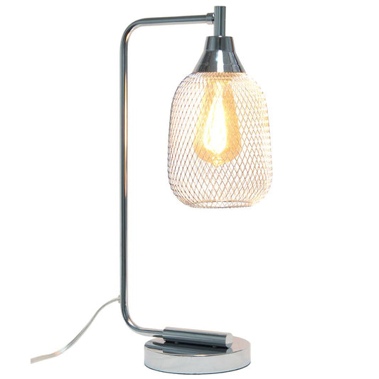 Elegant Designs Mesh Wire Desk Lamp, Chrome