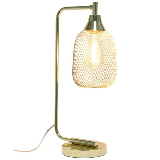 Elegant Designs Mesh Wire Desk Lamp, Gold