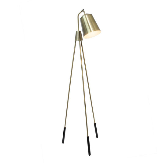 Elegant Designs Three Legged Antique Brass  Floor Lamp with Shifting Shade