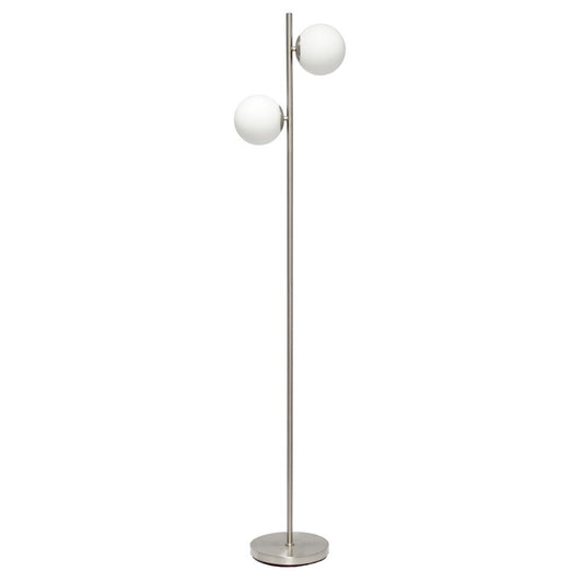 Simple Designs 66" Tall Floor Lamp, Brushed Nickel