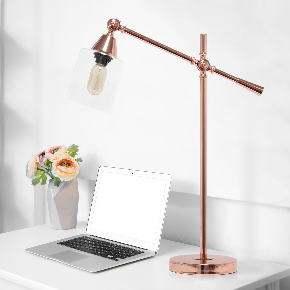 Vertically Adjustable Desk Lamp, Rose Gold