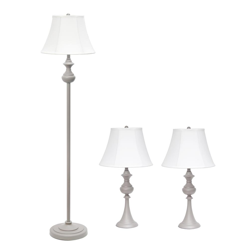 Perennial Traditional Valletta 3 Piece Metal Lamp Set