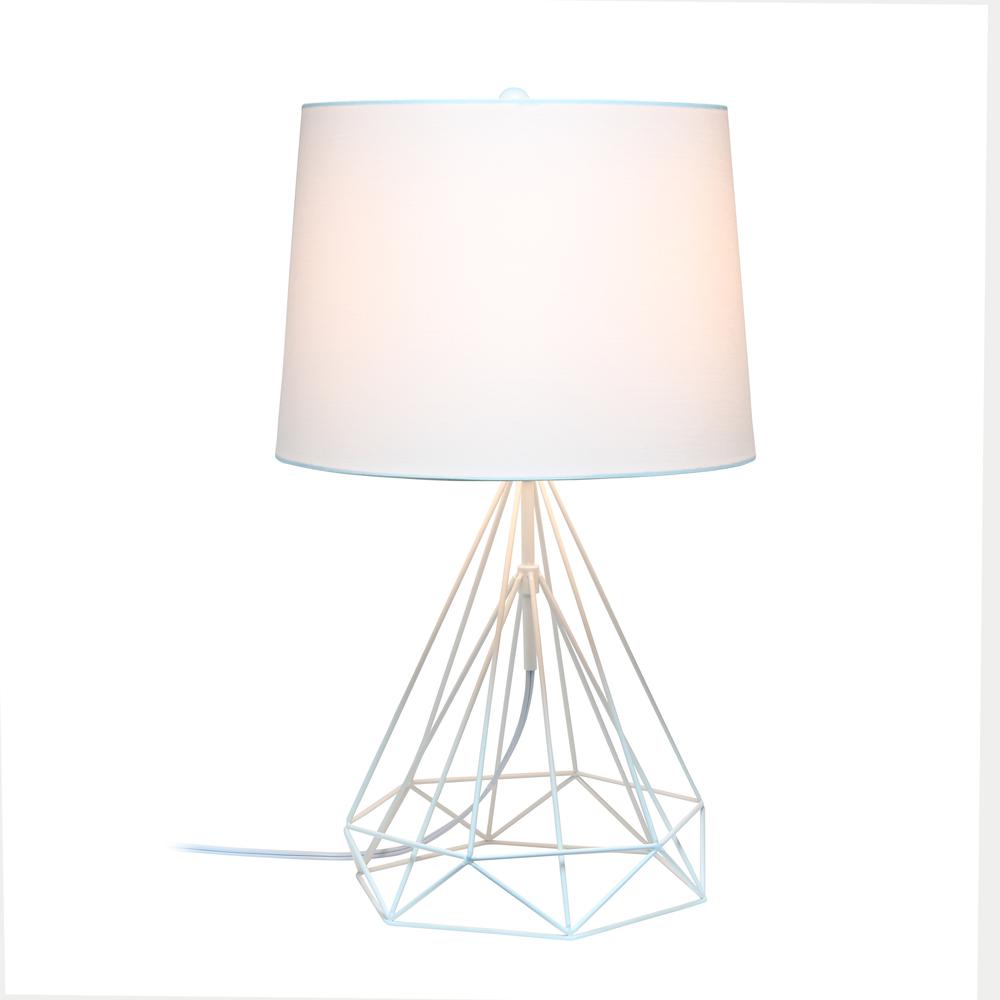 Elegant Designs Wired Metal Table Lamp, White Matte