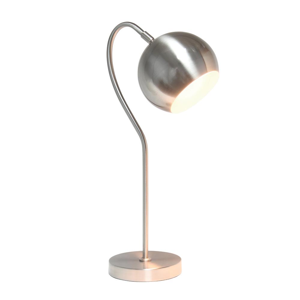 Elegant Designs Half Moon Table Lamp, Brushed Nickel