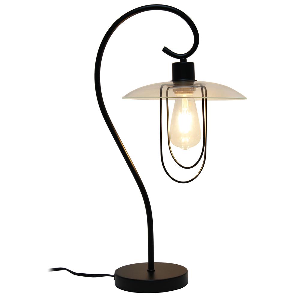 Simple Designs Modern Metal Table Lamp, Black