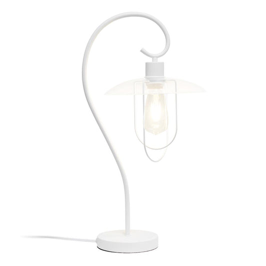 Simple Designs Modern Metal Table Lamp, White