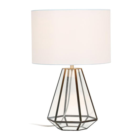 Elegant Designs Glass and Brass Pyramid Table Lamp