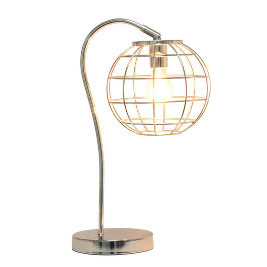 Elegant Designs Caged In Metal Table Lamp, Chrome