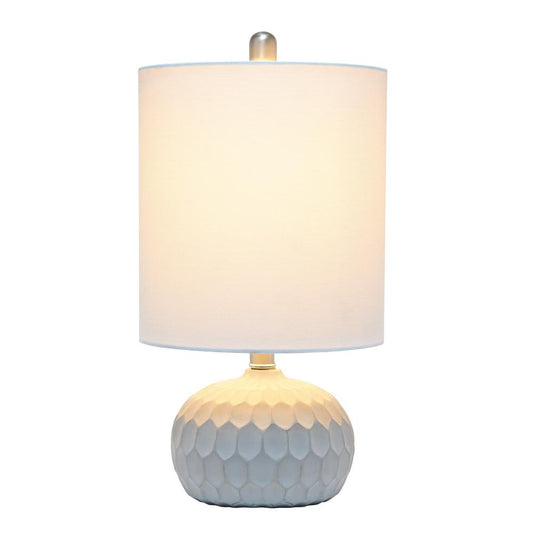 Elegant Designs Cement Base Table Lamp with Long Drum Shade