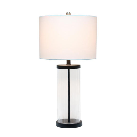 Elegant Designs Enclosed Glass Table Lamp, Black