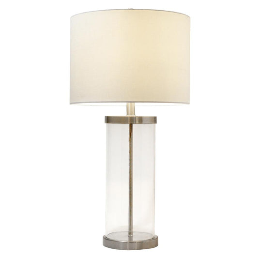 Elegant Designs Enclosed Glass Table Lamp, Brushed Nickel