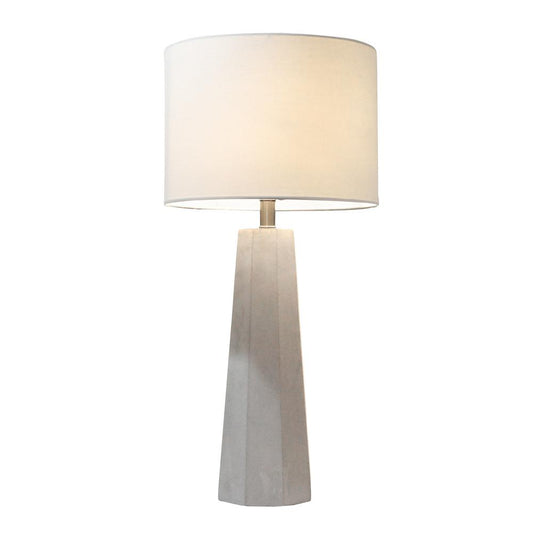 Elegant Designs Concrete Table Lamp with Fabric Shade