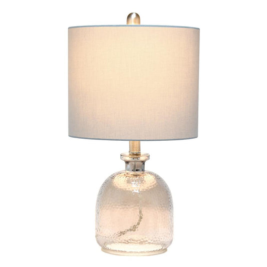 Elegant Designs Textured Glass Table Lamp, Gray